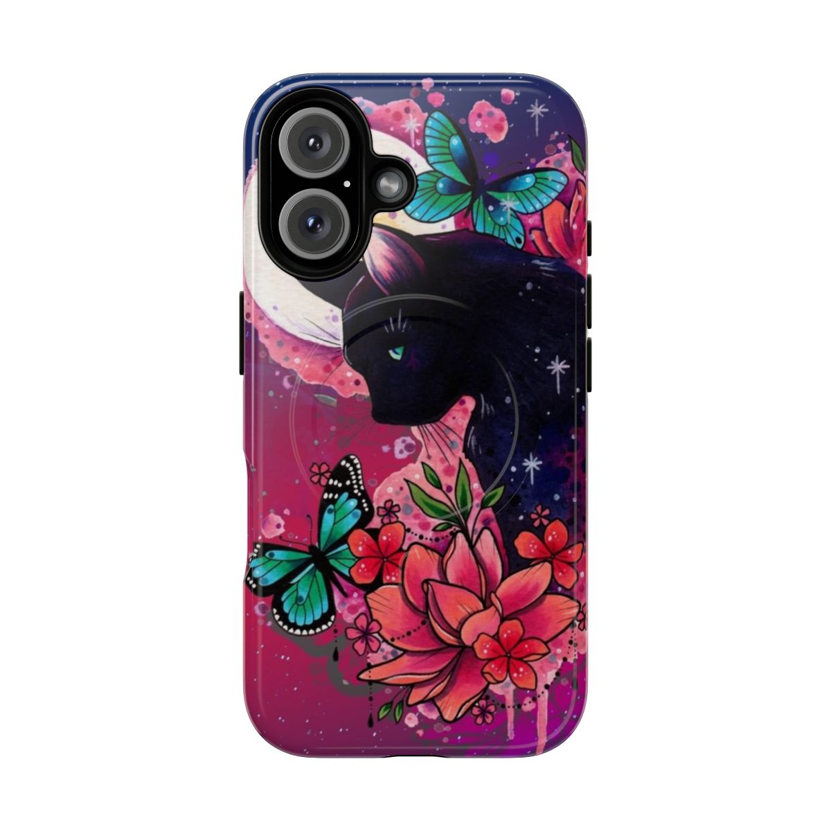 Midnight Cat Watercolor Design Phone Case