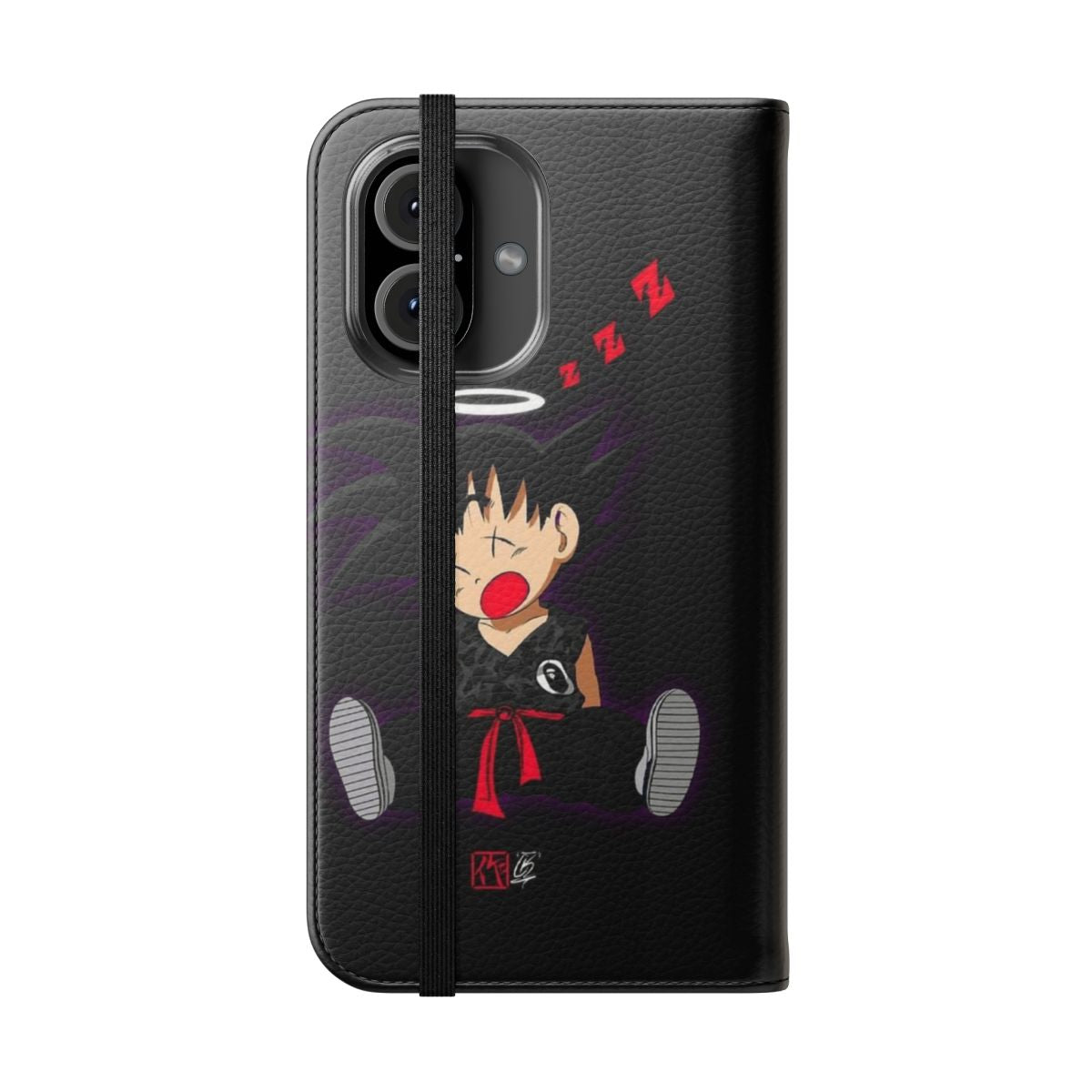 Anime Dragon Ball Goku Flip Cover Phone Case - Folded Front