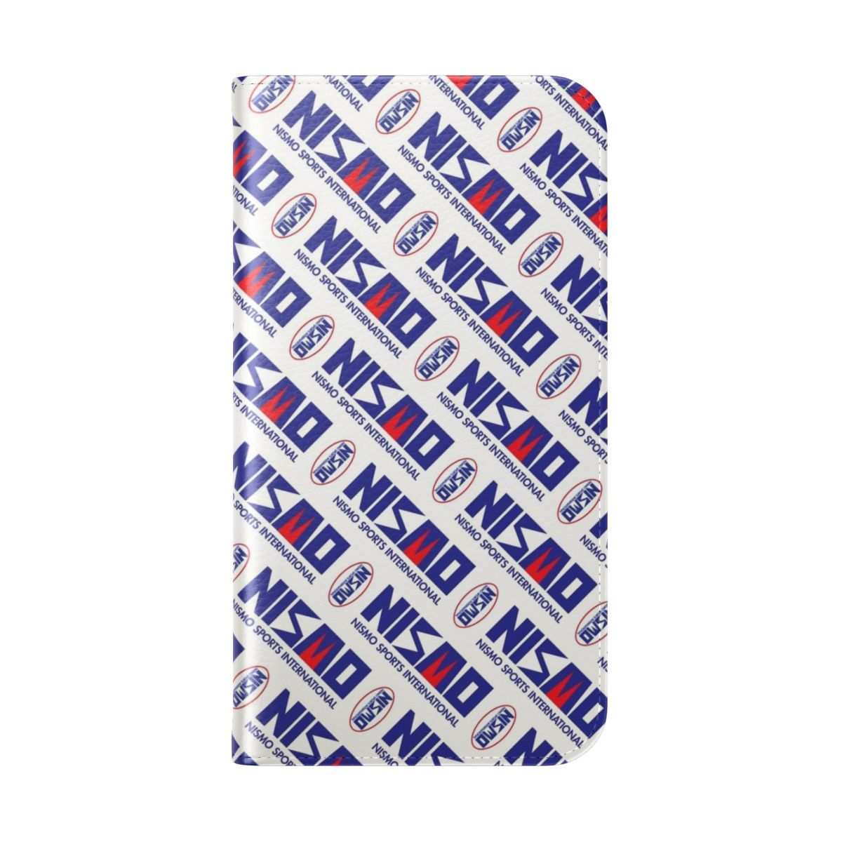 Classic Box Print Flip Cover Phone Case for Nissan and JDM Enthusiasts - Folded Back