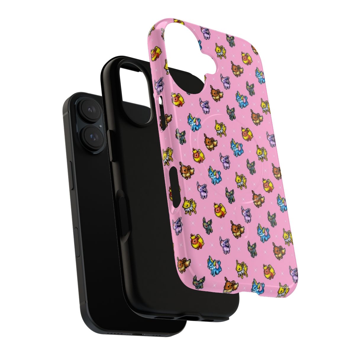 Cute foxes design on a magnetic protective phone case - Layers