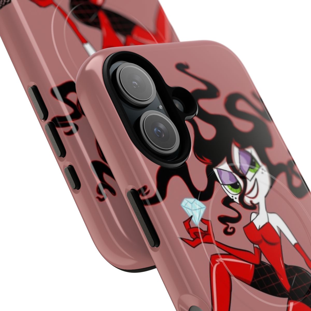 Sedusa-themed magnetic tough phone case with Powerpuff Girls fanart design - Detail