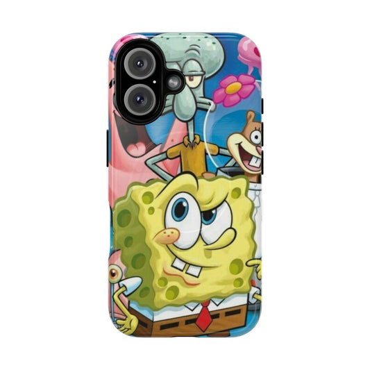 Spongebob Squarepants-themed protective phone case with magnetic and tough features