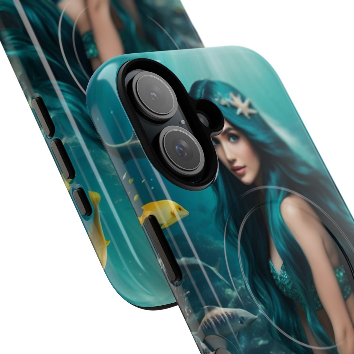 Mermaid-themed phone case with a stunning, ethereal design - Detail