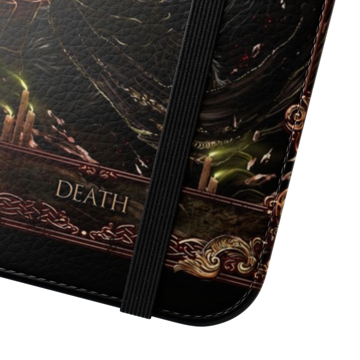 Fantasy-style flip cover phone case inspired by Elden Ring and Dark Souls games - Close Up