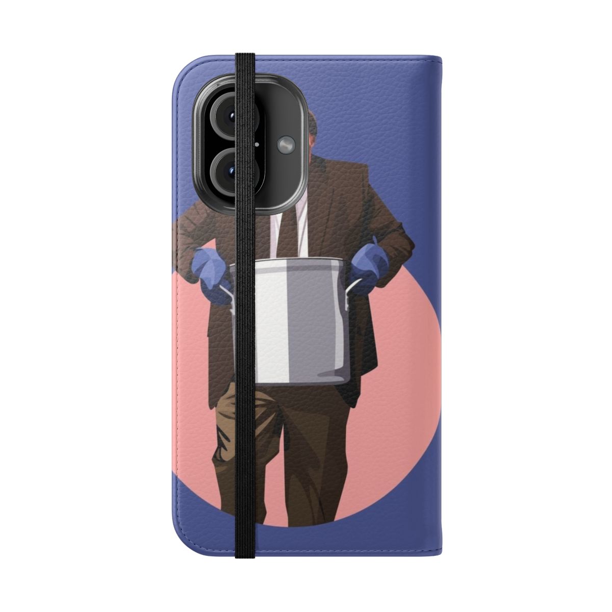 A phone case featuring a fan-made design inspired by The Office TV show and the character Kevin's famous chili. - Folded Front