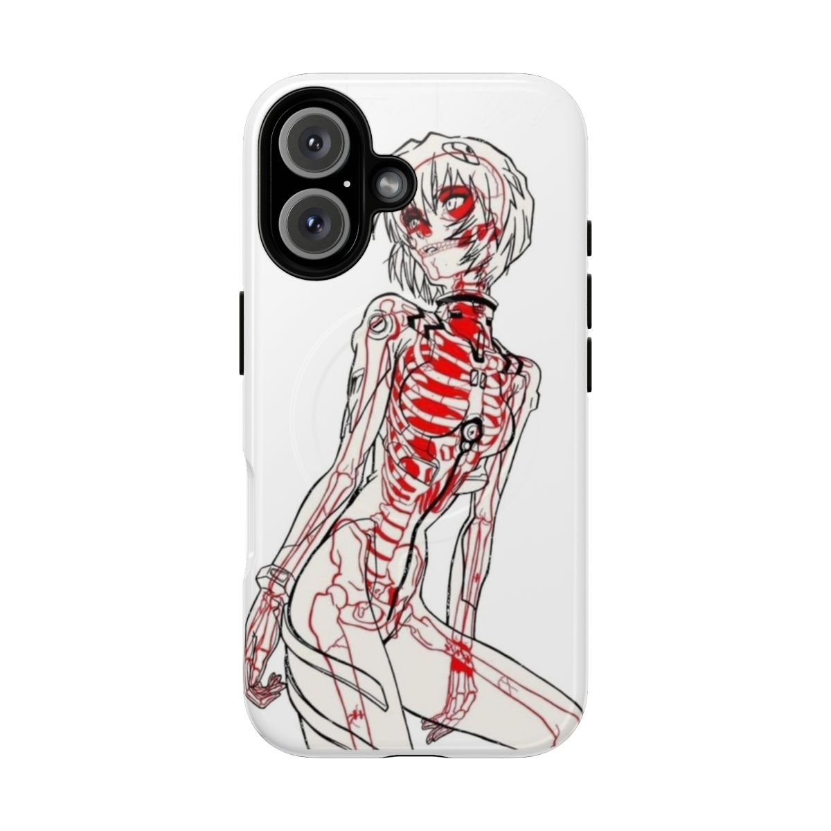 Rei Ayanami-inspired phone case with x-ray design and magnetic feature