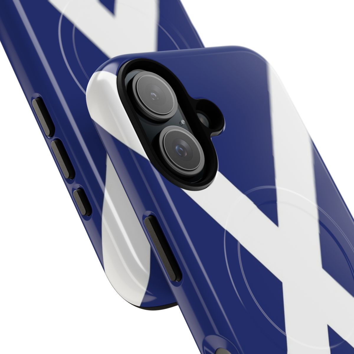 Vibrant Scotland flag phone case with magnetic closure and tough protection. - Detail