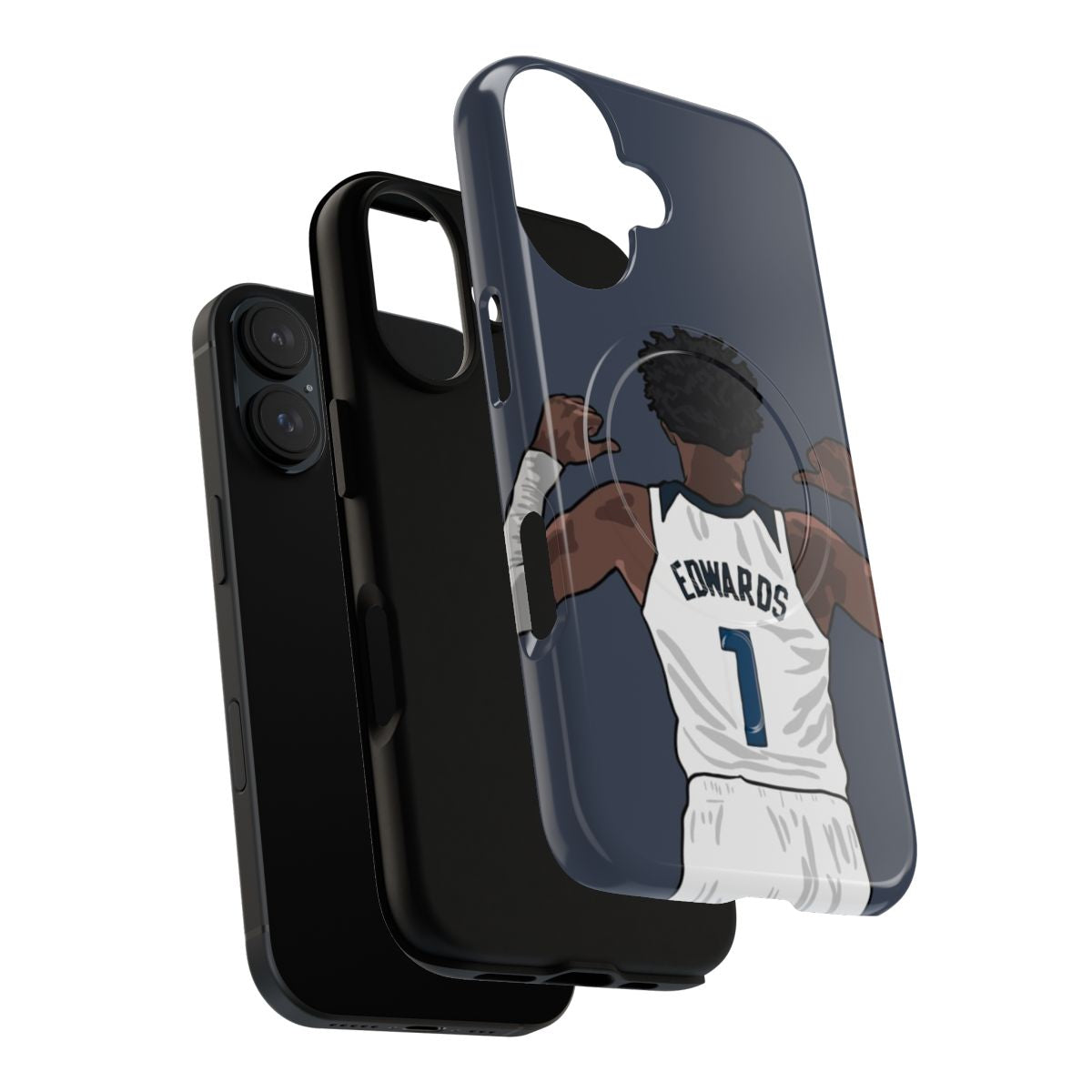 Magnetic tough phone case featuring Anthony Edwards, the star player for the Minnesota Timberwolves - Layers