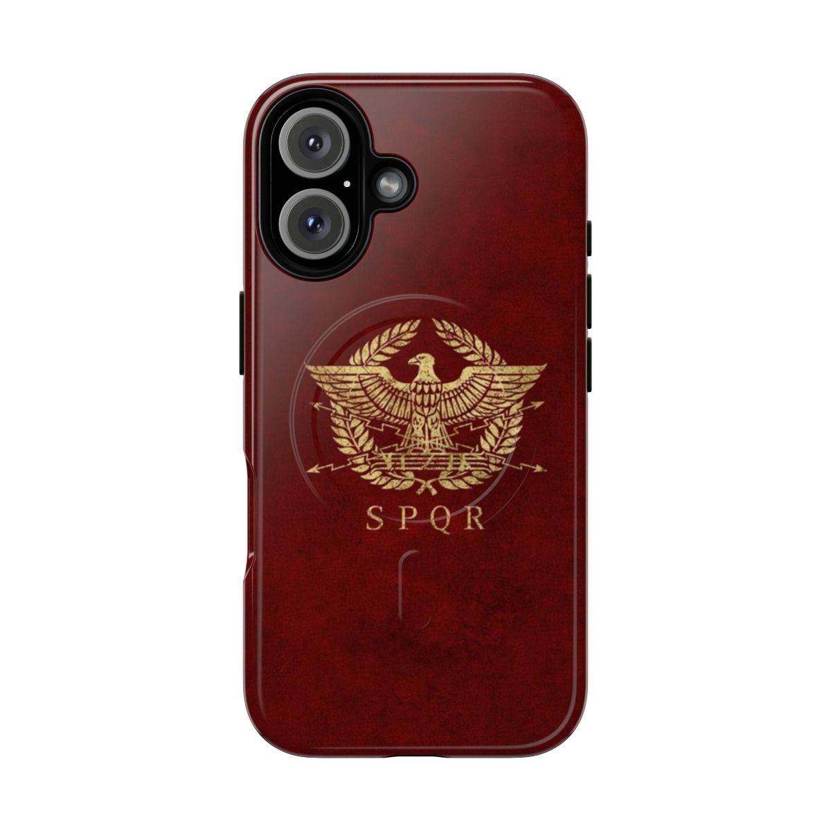 Vintage gold magnetic tough phone case featuring the iconic Roman Empire emblem