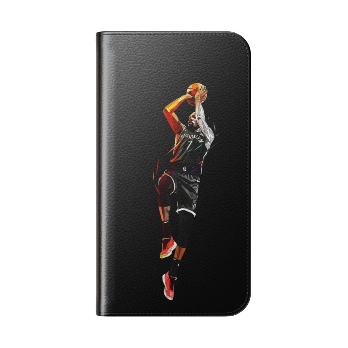 Unique low-poly digital art basketball phone case featuring Kevin Durant - Folded Back