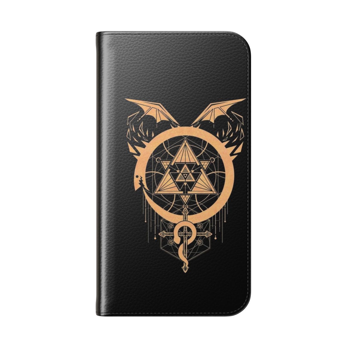 Gilded Snakes of Alchemy Fantasy Phone Case for Smartphones - Folded Back