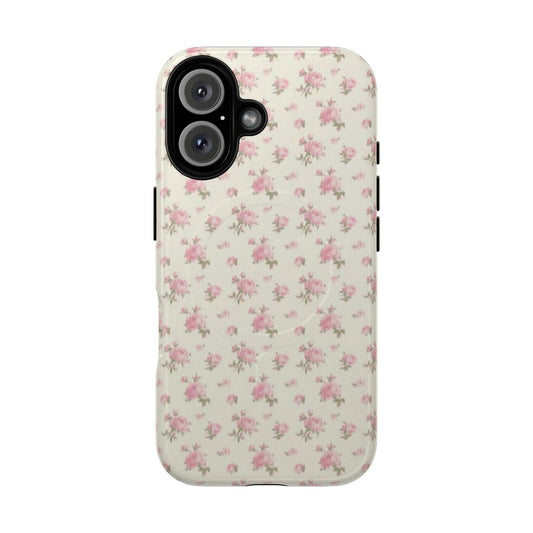 Elegant floral pink pattern on a magnetic tough phone case