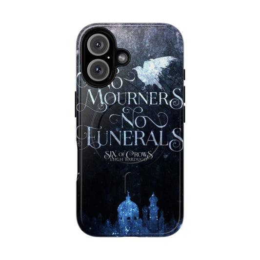 Magnetic tough phone case with the Six of Crows characters Kaz Brekker, Inej Ghafa, Jesper Fahey, and more.