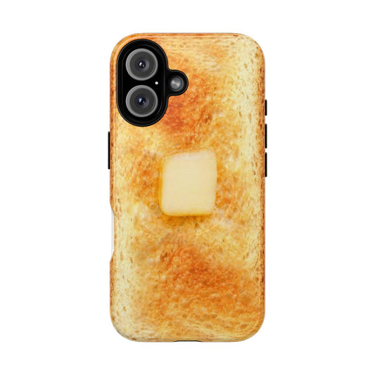 Realistic buttered toast magnetic phone case