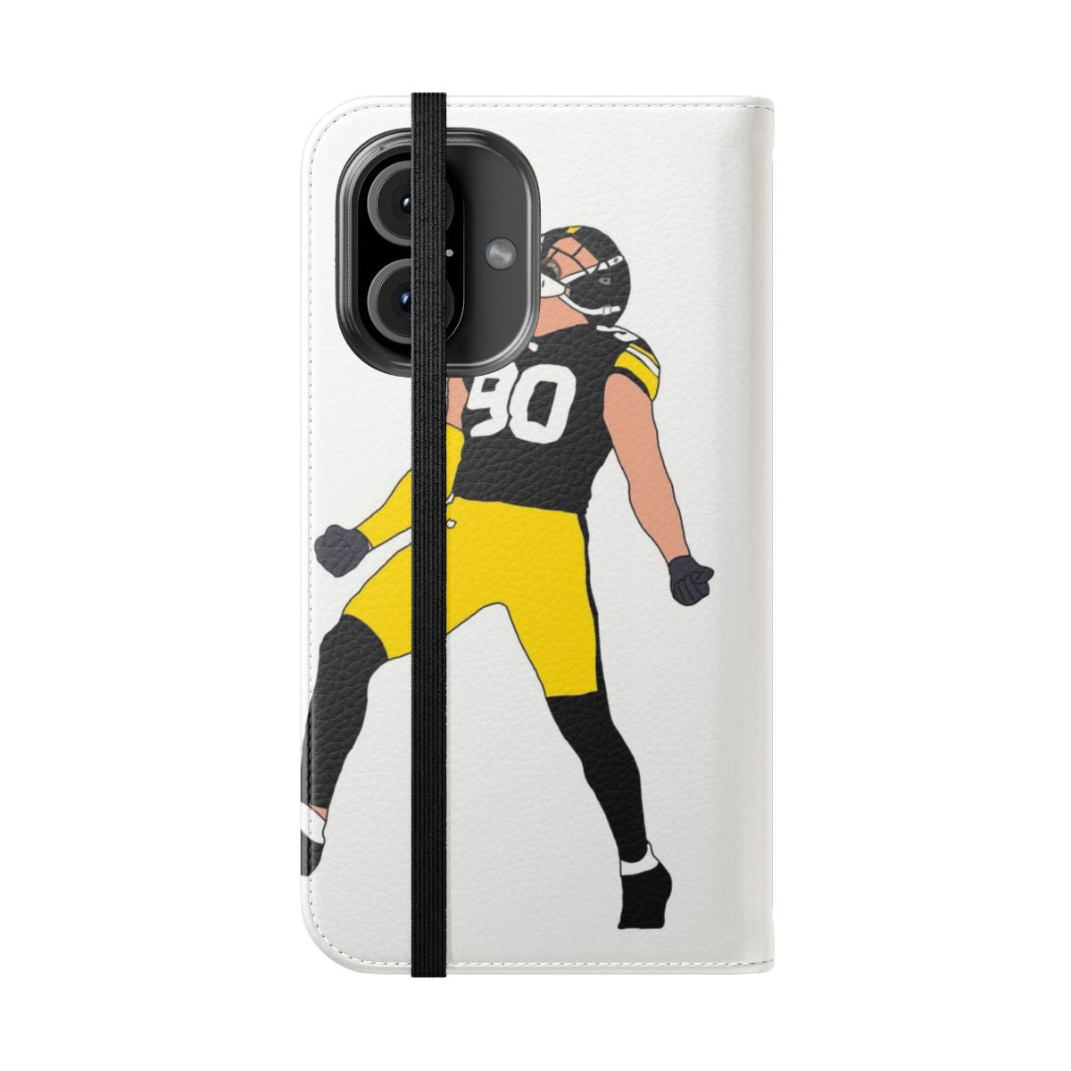 Pittsburgh Steelers TJ Watt Flip Cover Phone Case - Folded Front