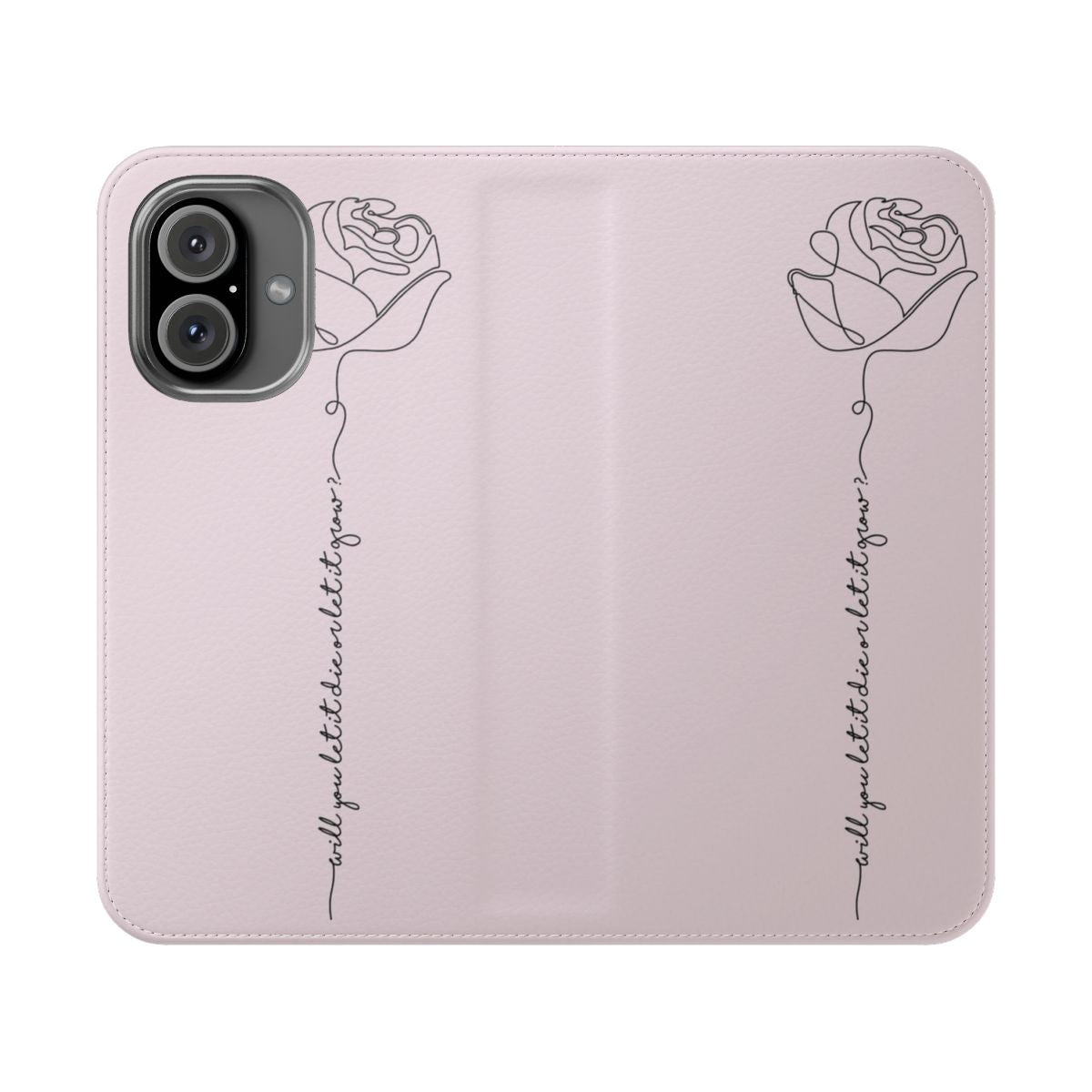 Rose floral phone case with handwritten music lyrics design