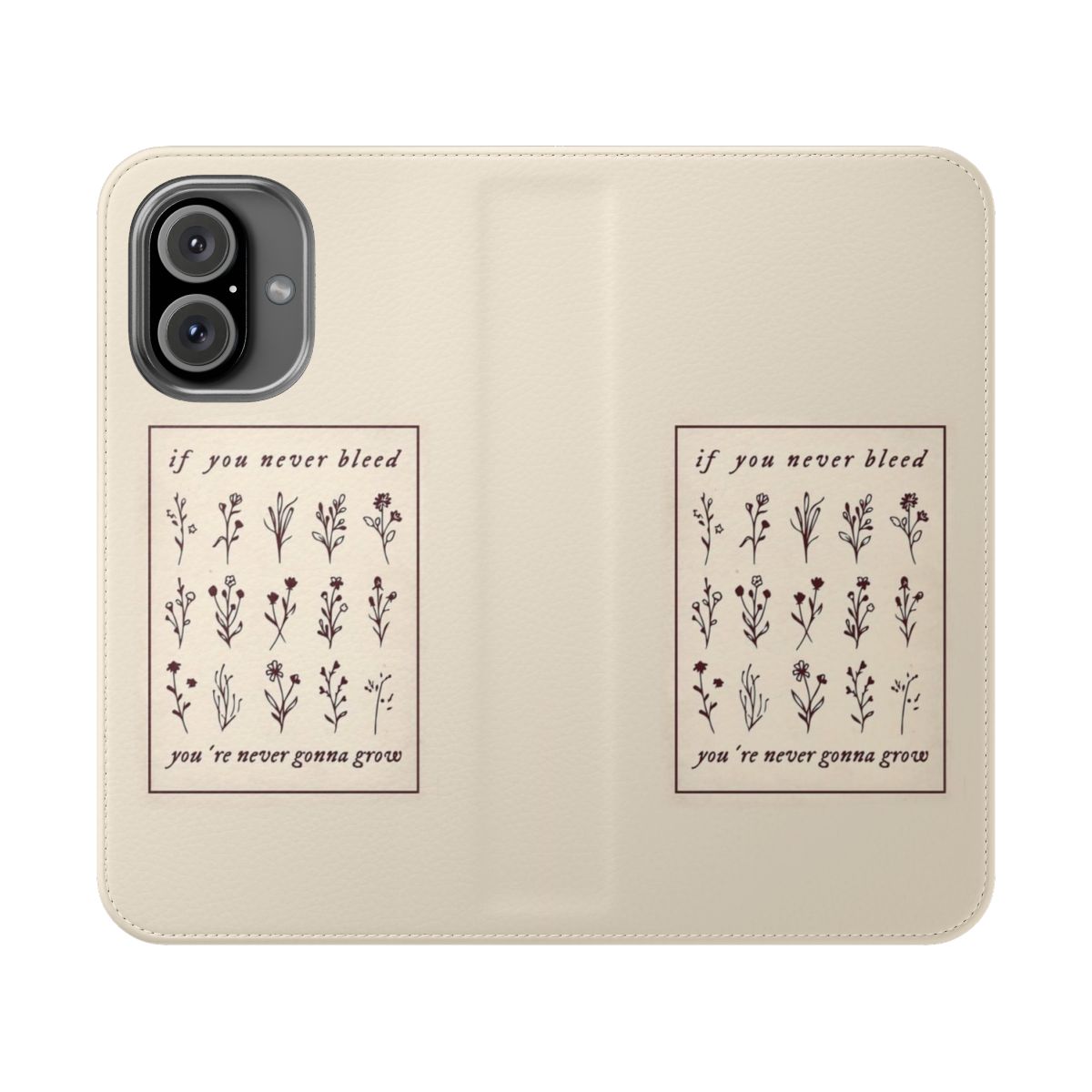 Flip cover phone case featuring lyrics from Taylor Swift's Folklore album