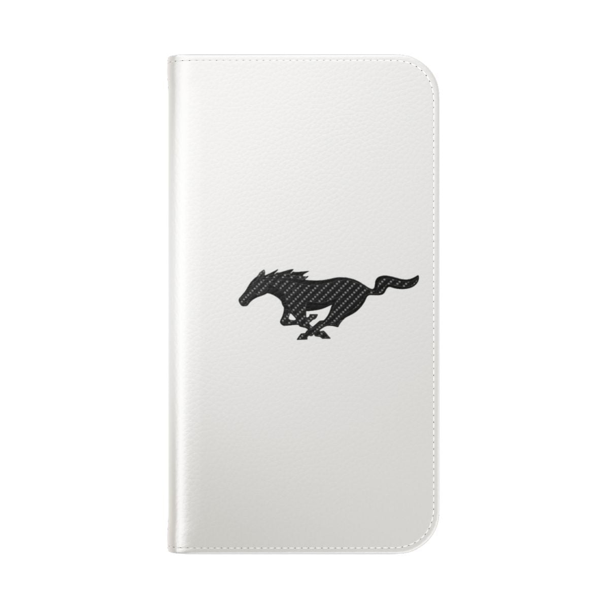 Mustang-inspired carbon fiber pattern phone case design - Folded Back