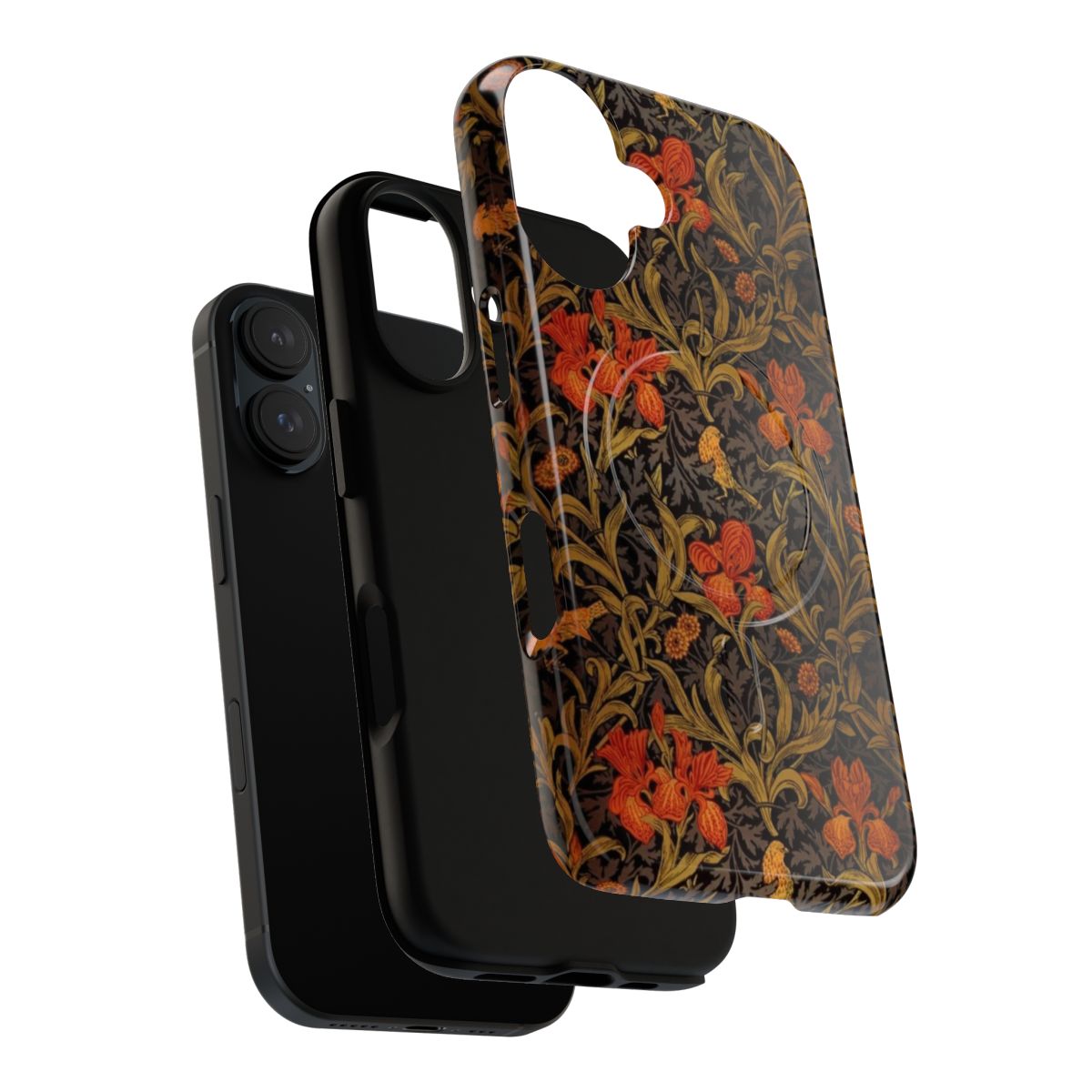 Vintage-style floral phone case with birds, leaves, and acanthus pattern inspired by the designs of William Morris - Layers