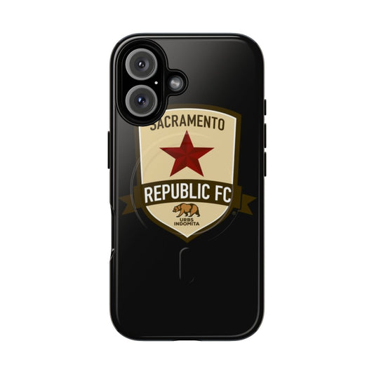 Sacramento Republic FC-inspired magnetic tough phone case with soccer/football design