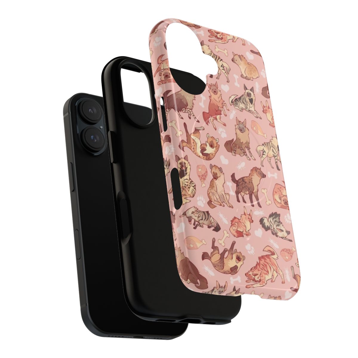 Colorful phone case with a hyena print design - Layers