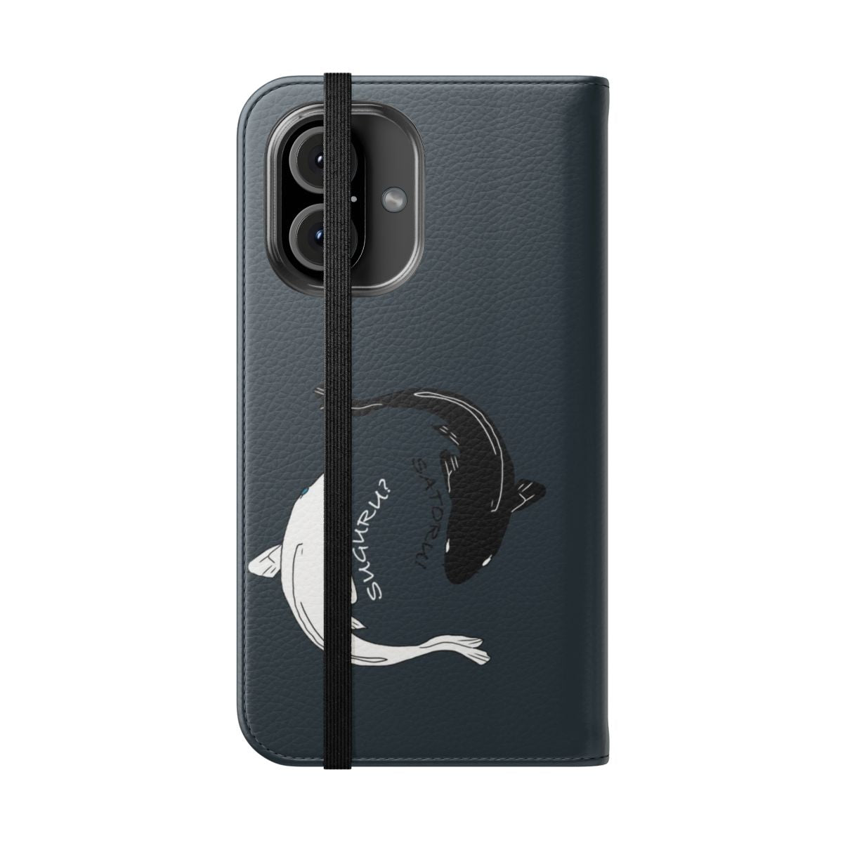 Anime-themed Jujutsu Kaisen koi fish flip phone case - Folded Front