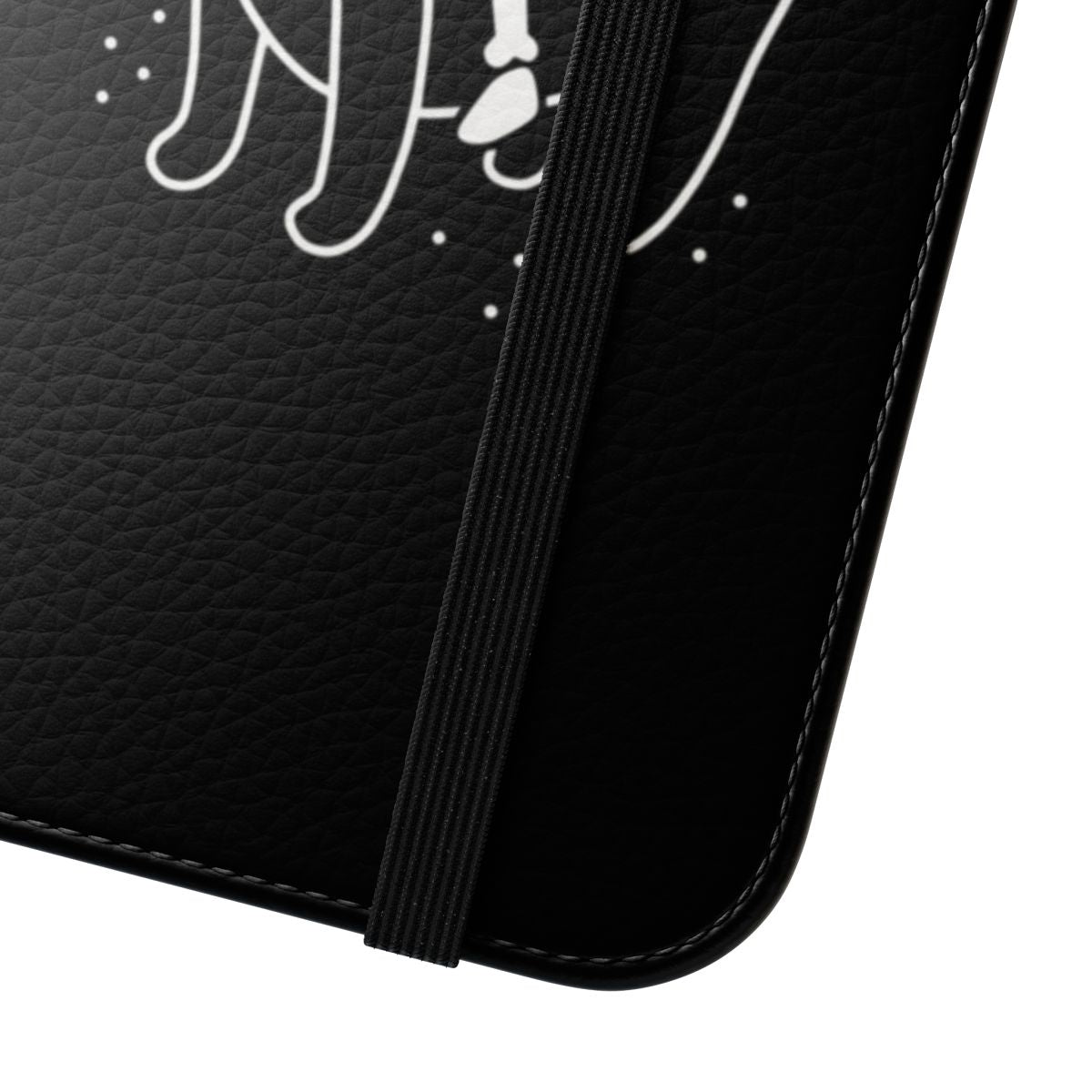 Mysterious black cat phone case with a spooky gothic design - Close Up