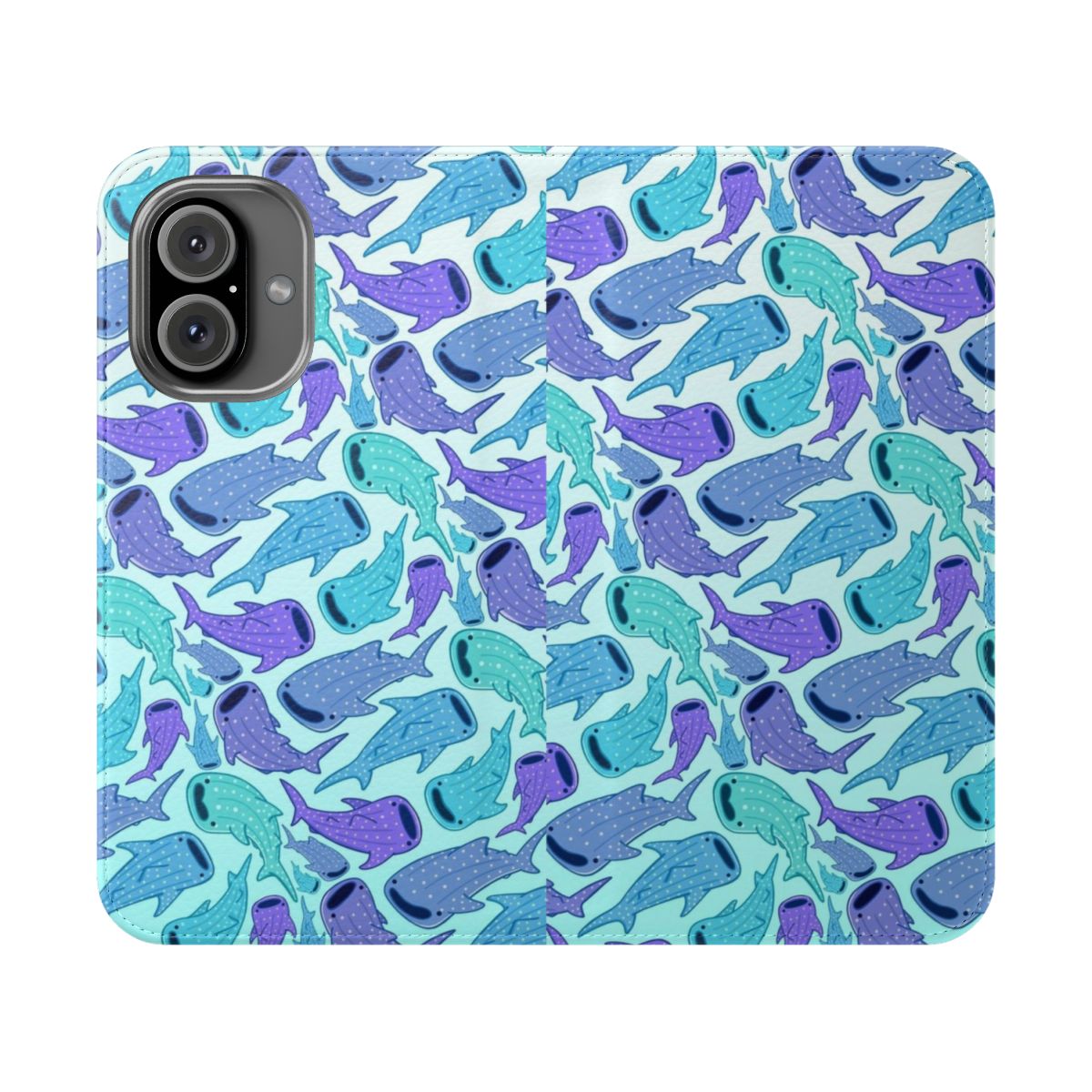 Colorful whale shark pattern printed on a phone case