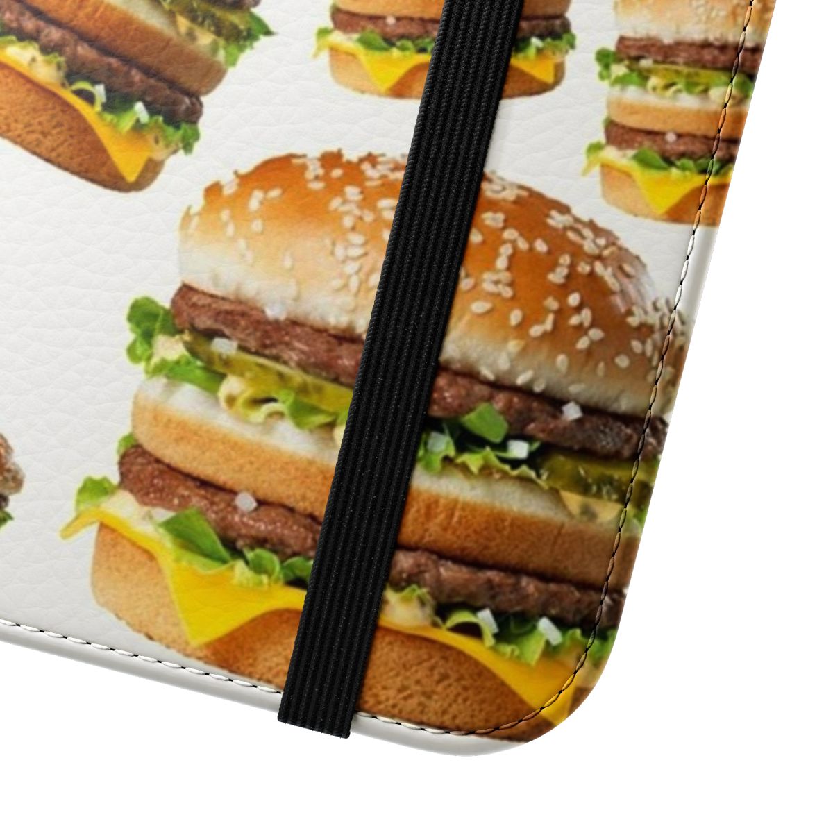 Big Macs-themed phone case cover with a playful, funny food design - Close Up