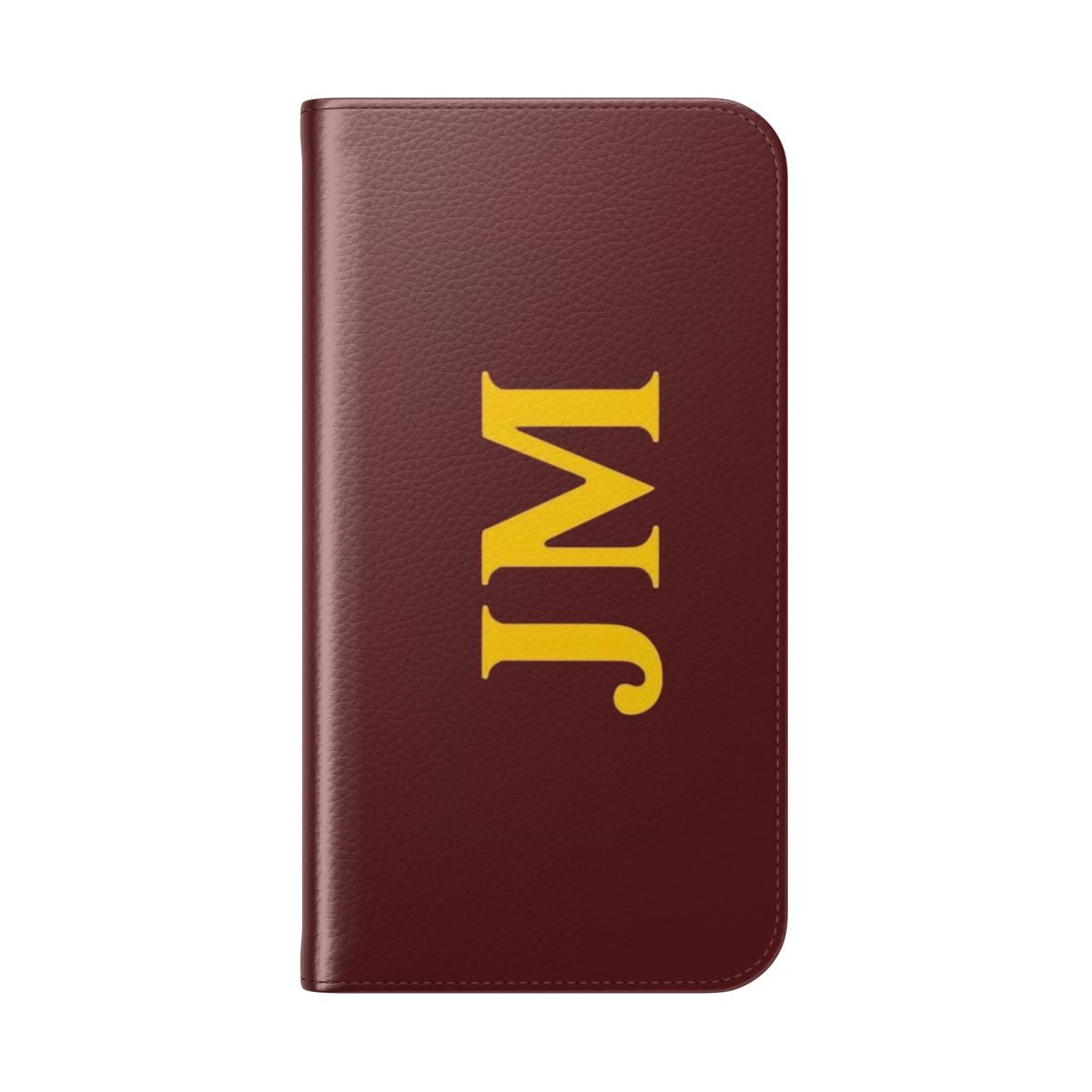 A sleek and stylish flip cover phone case featuring the name and logo of football manager Jose Mourinho and his club Roma. - Folded Back