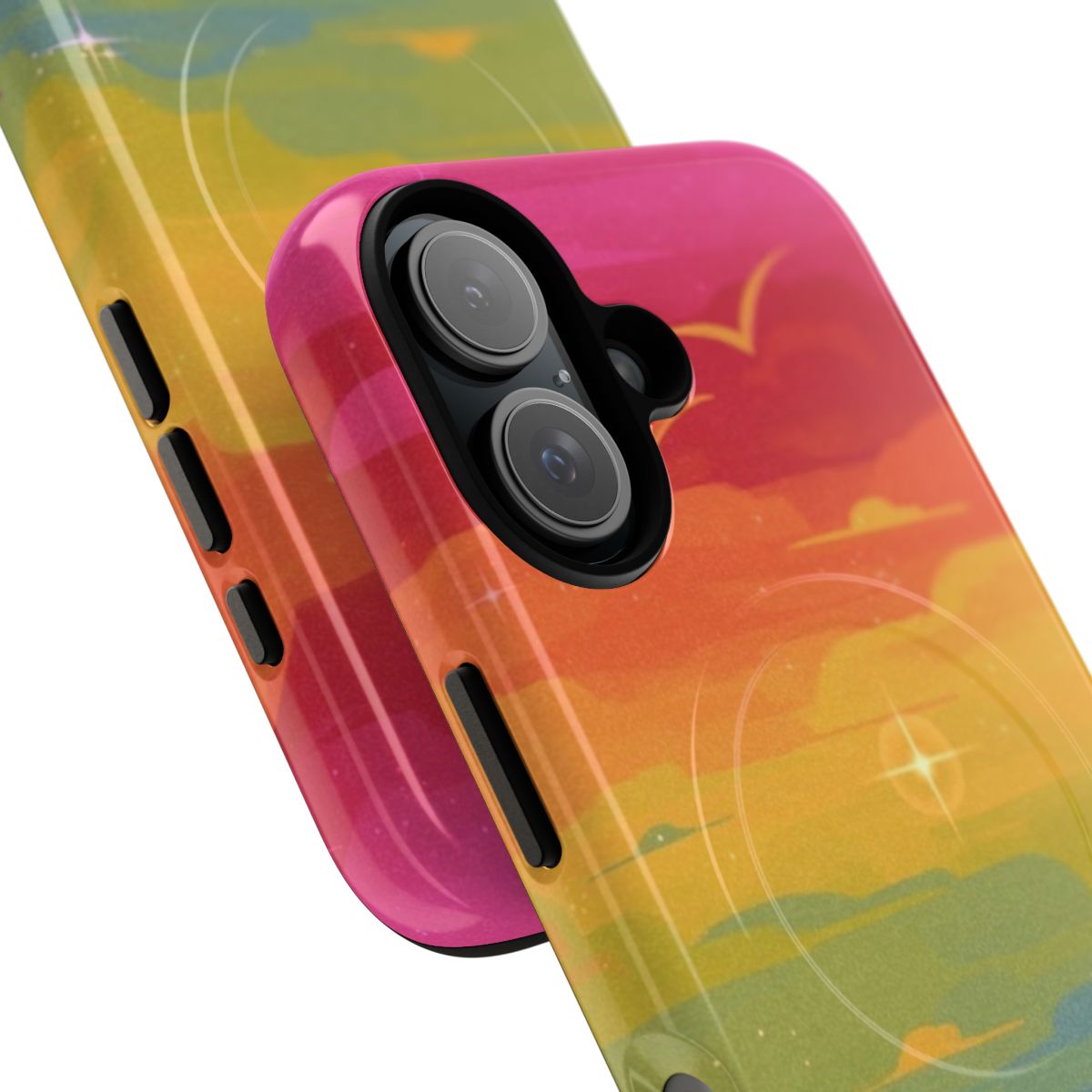 Colorful rainbow-themed magnetic phone case for LGBTQ+ pride and equality. - Detail