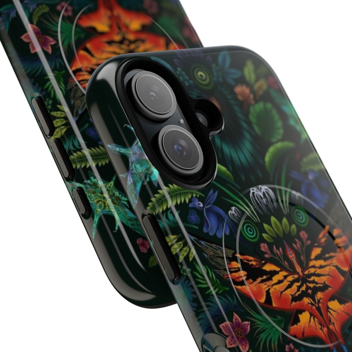 Whimsical phone case with Pandora forest digital art design - Detail