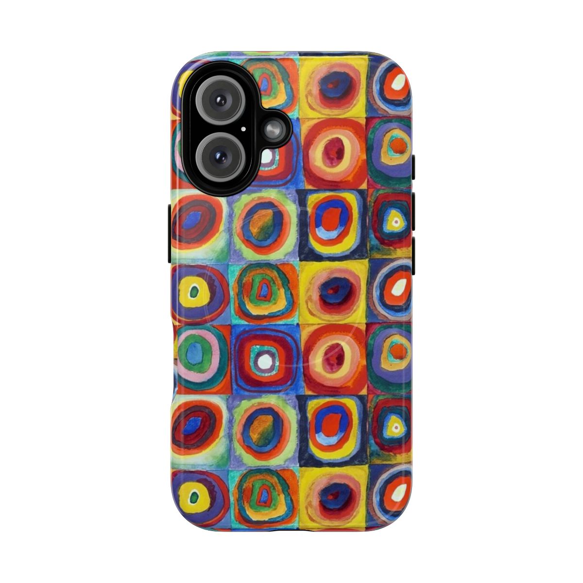 Colorful abstract art phone case featuring Wassily Kandinsky's "Color Study, Squares with Concentric Circles"