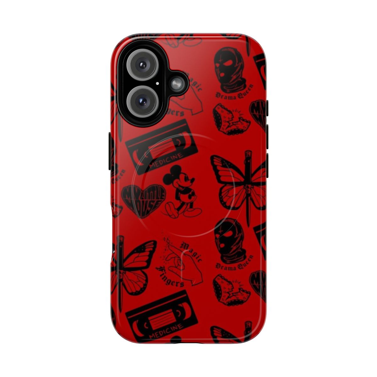 Durable magnetic tough phone case with mystery mixtapes design