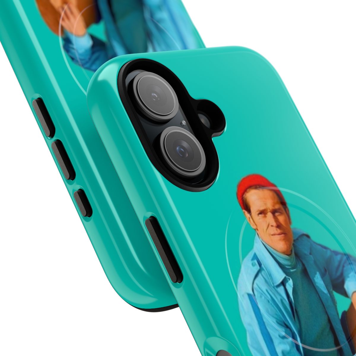 Magnetic tough phone case with a design inspired by the Wes Anderson film The Life Aquatic with Steve Zissou and featuring actor Willem Dafoe. - Detail