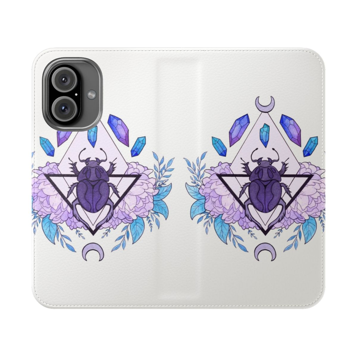 Nikury Flip Cover Phone Case with Scarab Queen Design