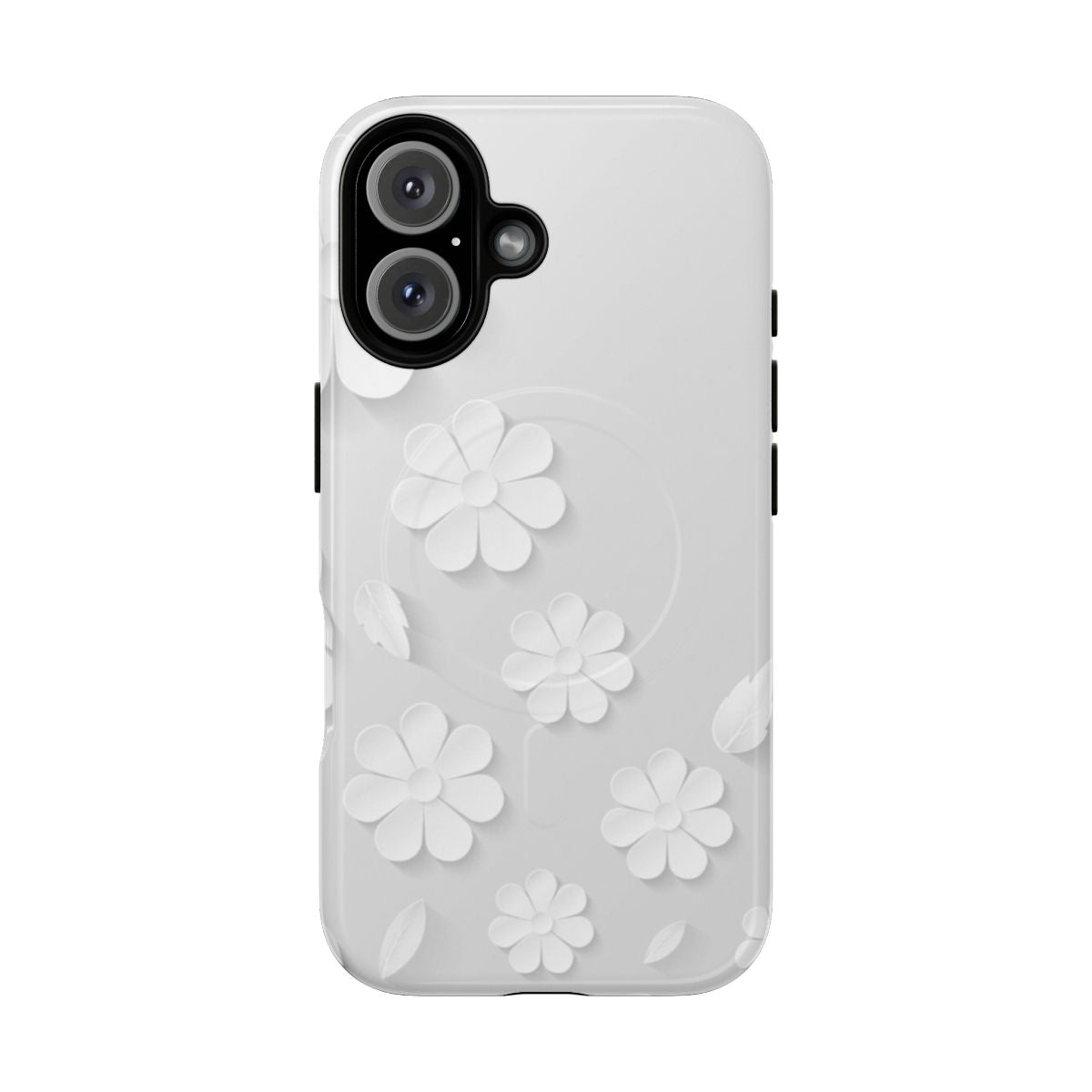 3D white flowers and floral Mexican texture design on a phone case cover