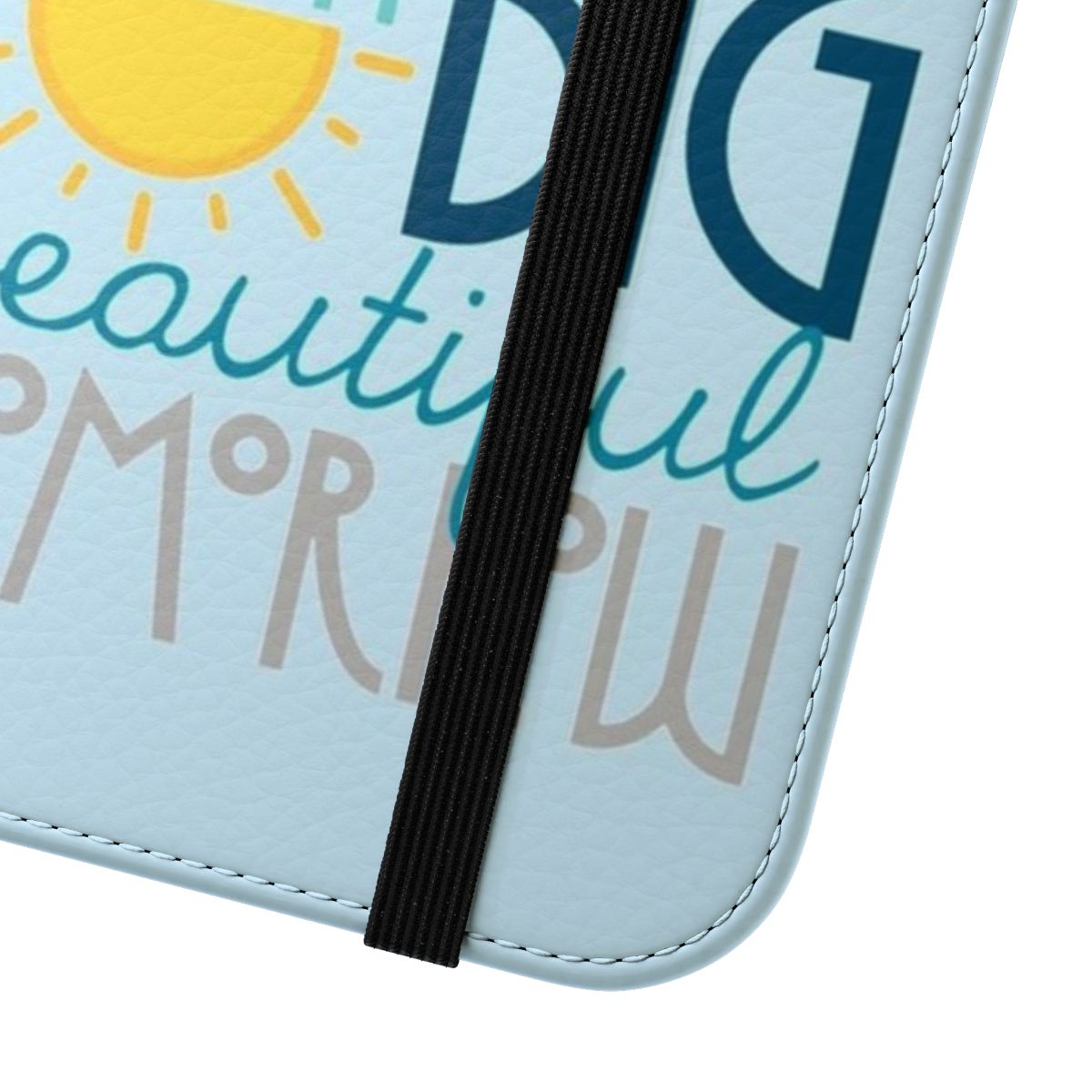 Shimmering flip cover phone case with Disney-themed design - Close Up