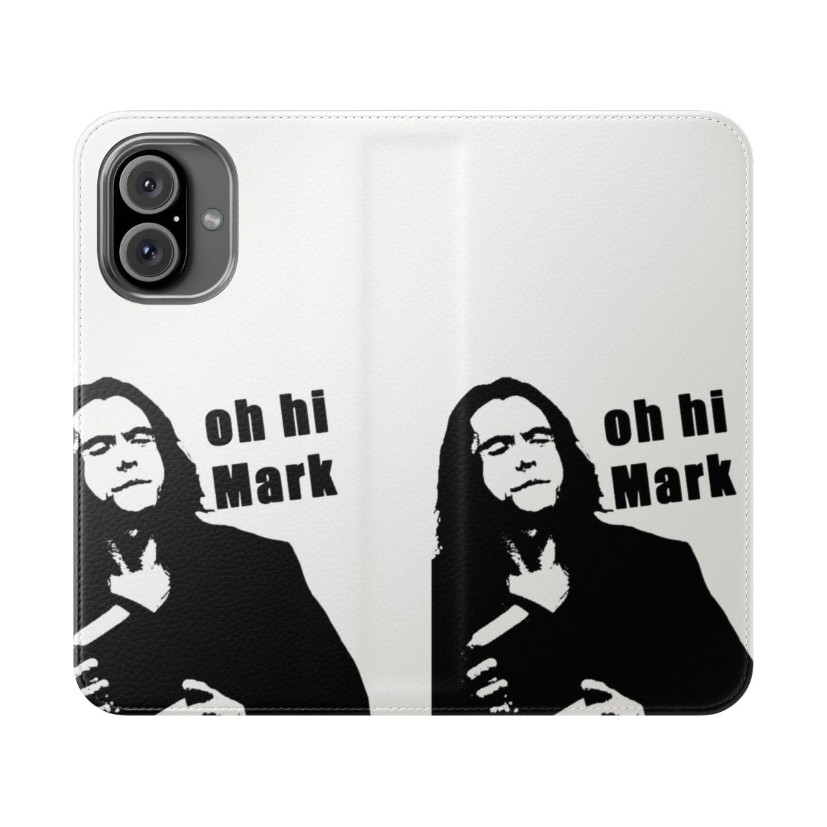 Flip cover phone case featuring a quote from the cult classic film The Room