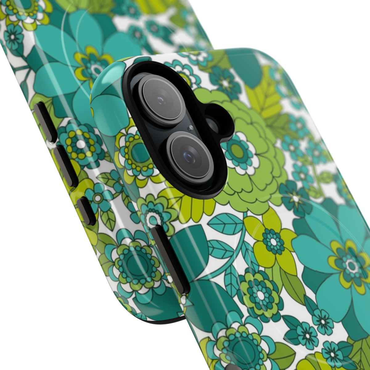 Vintage-inspired floral phone case with a groovy, retro design - Detail