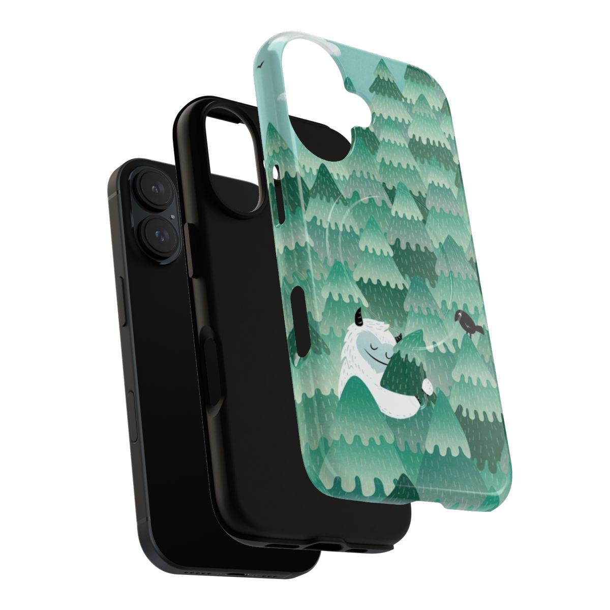 Magnetic tough phone case with a tree hugging design, perfect for nature lovers and outdoor enthusiasts. - Layers