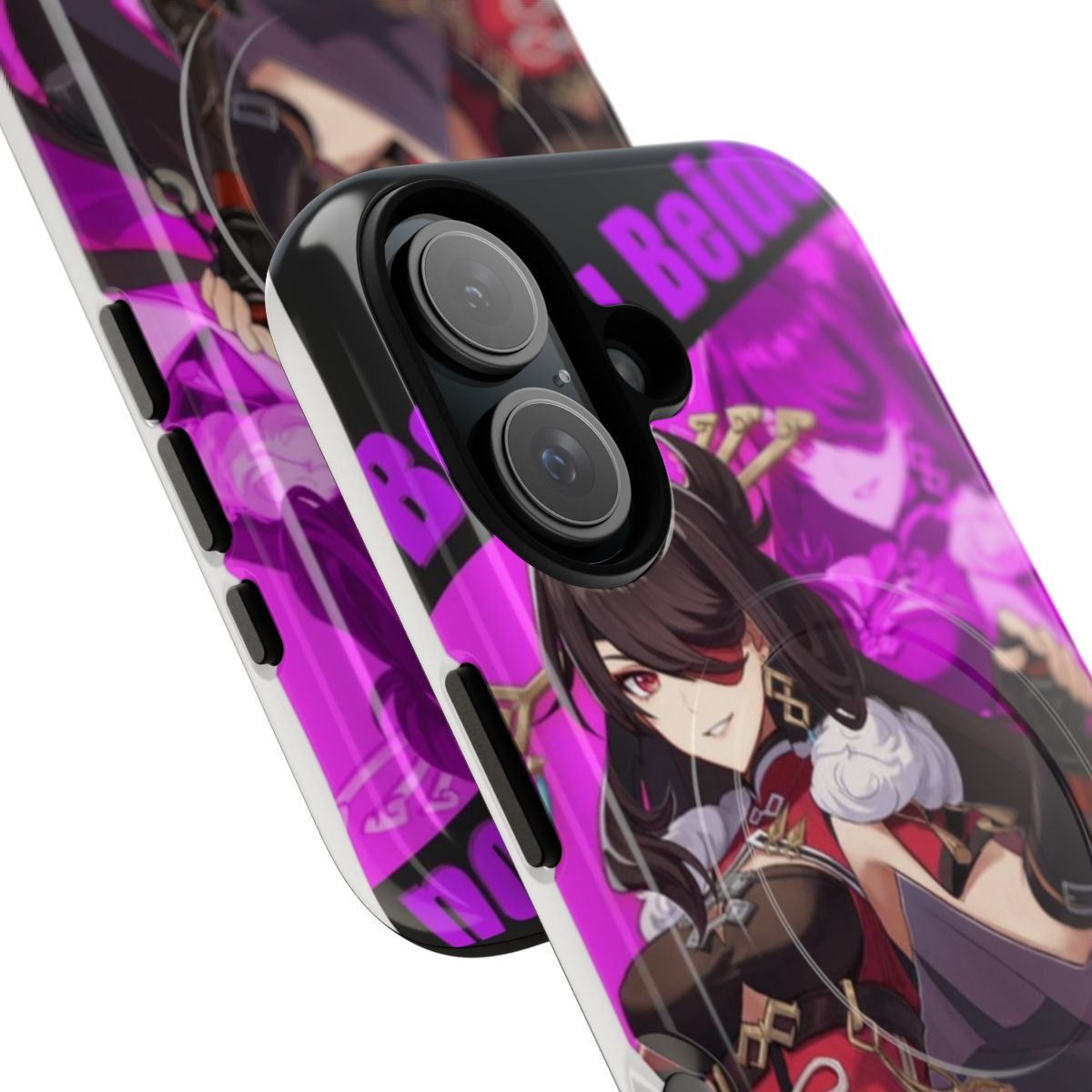 Beidou-inspired purple magnetic tough phone case for Genshin Impact fans - Detail