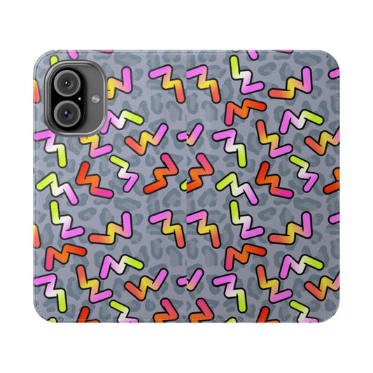 A stylish 90s-themed phone case featuring a vibrant pattern, inspired by Formula 1 driver Daniel Ricciardo.