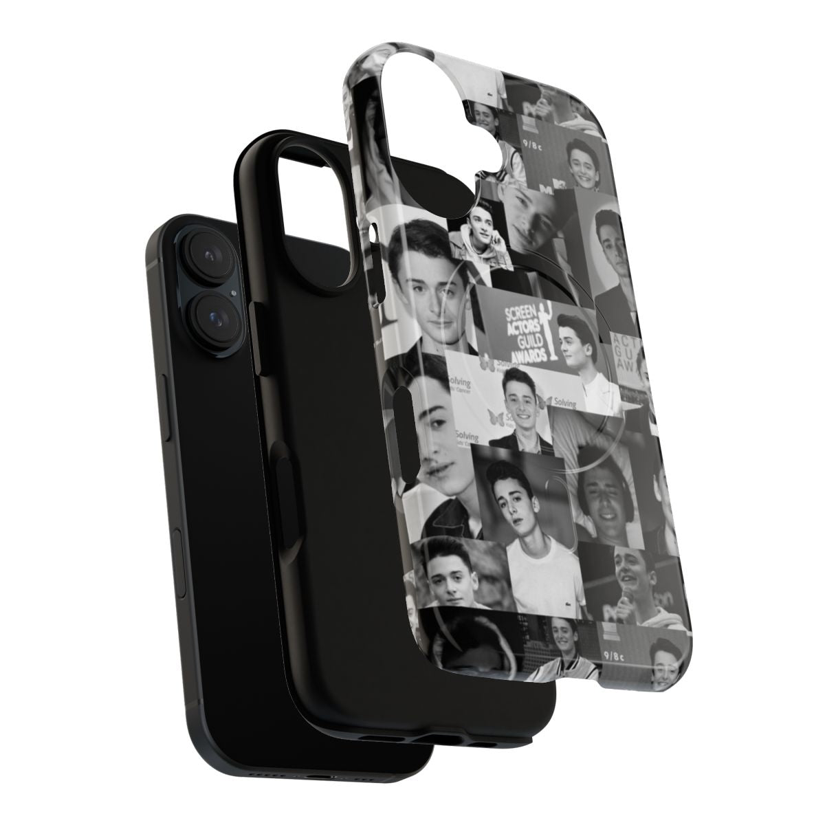 Black and white phone case with Noah Schnapp design - Layers