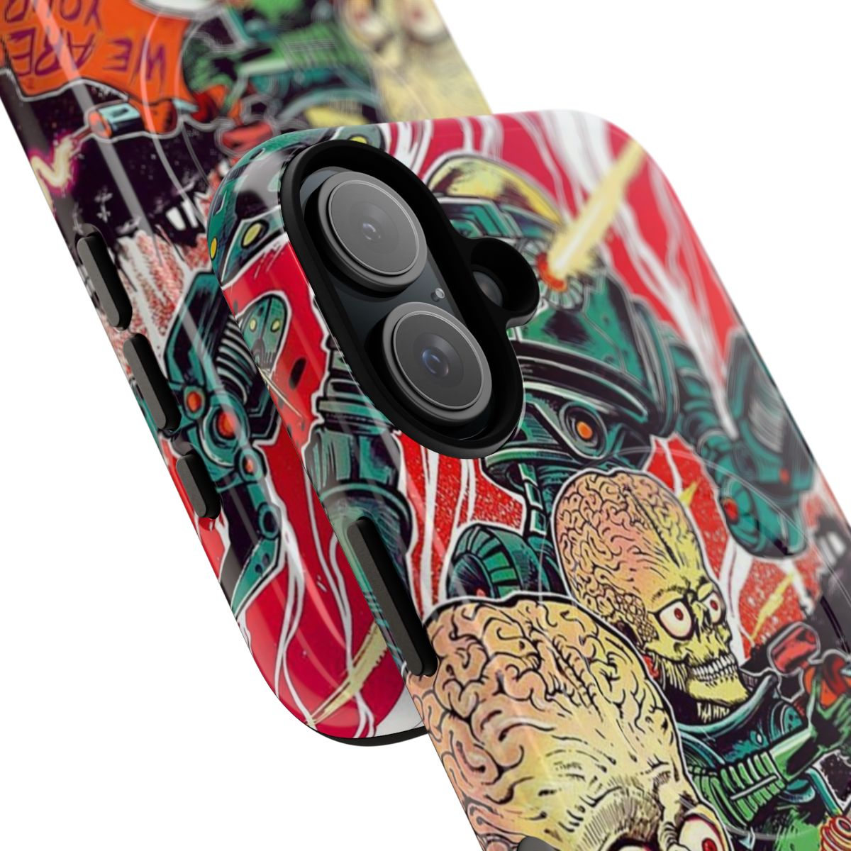 Vibrant and durable phone case featuring an alien and space-themed graphic design - Detail