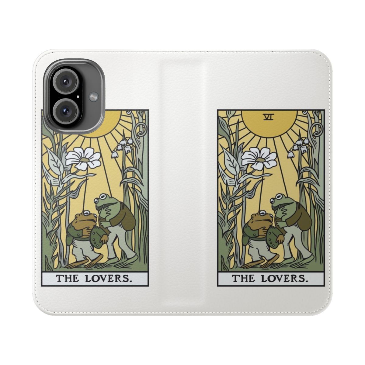 Colorful phone case featuring illustrations of Frog and Toad, popular characters from the beloved children's book series.