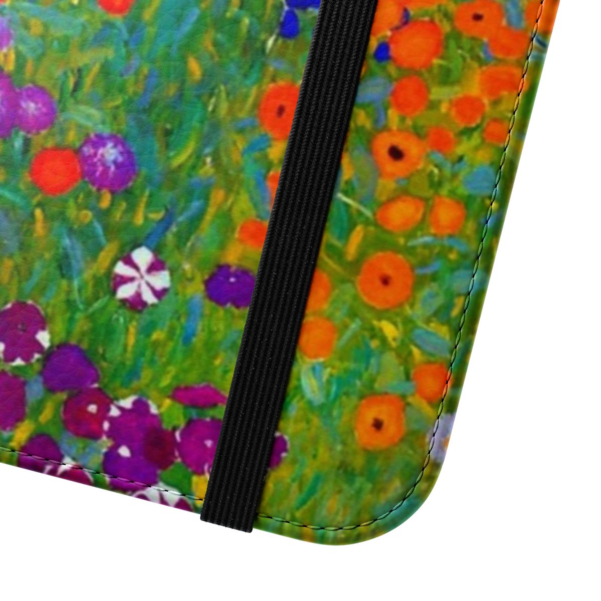 Phone case with a floral design inspired by the art of Gustav Klimt - Close Up