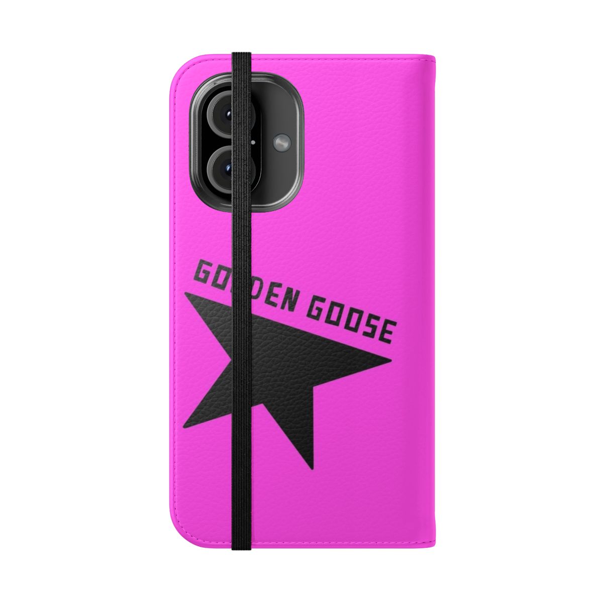 Inspired golden goose logo flip cover phone case - Folded Front