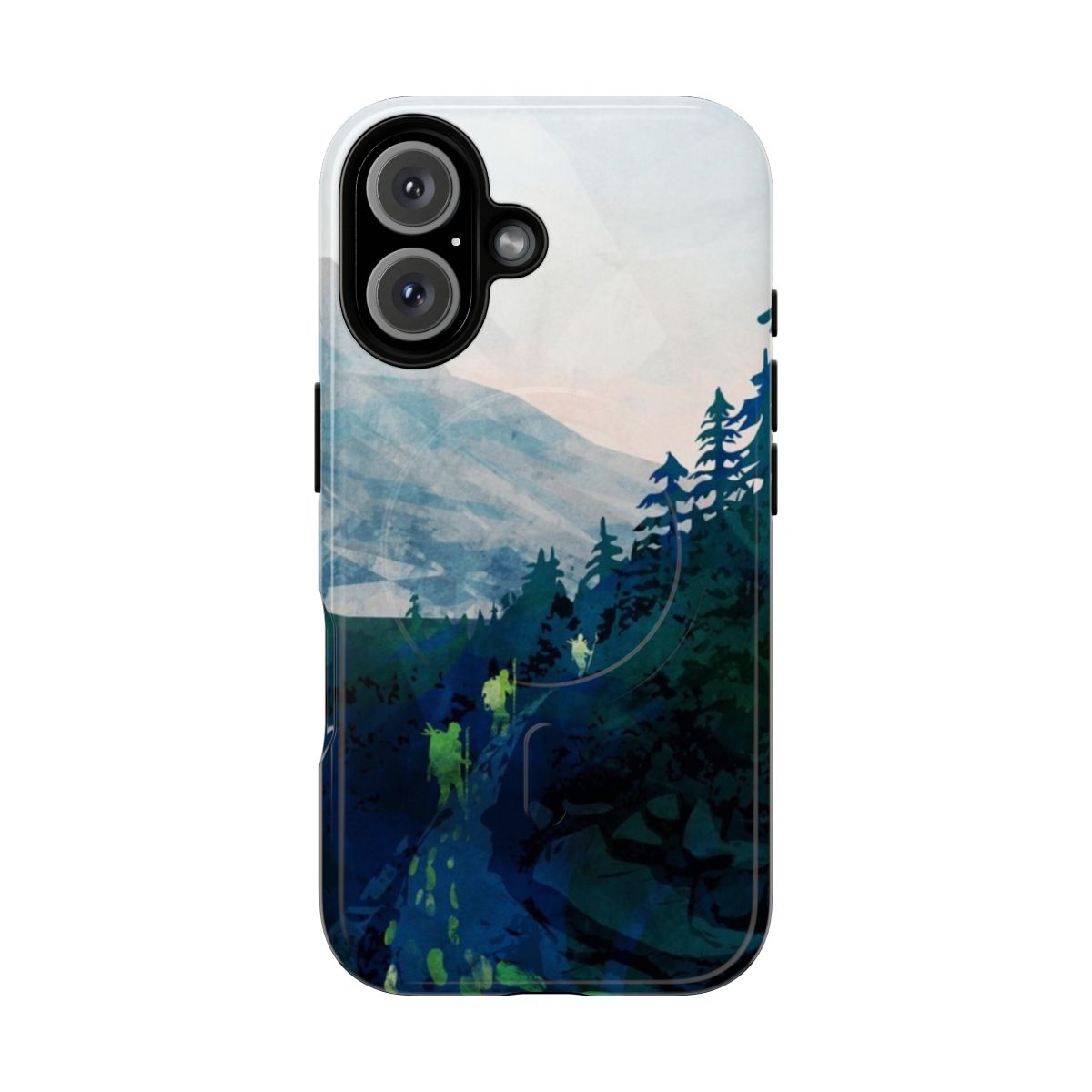 Jade Magnetic Tough Phone Case with Serene Landscape Artwork