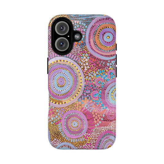 Magnetic tough phone case featuring a seashell design for beach lovers